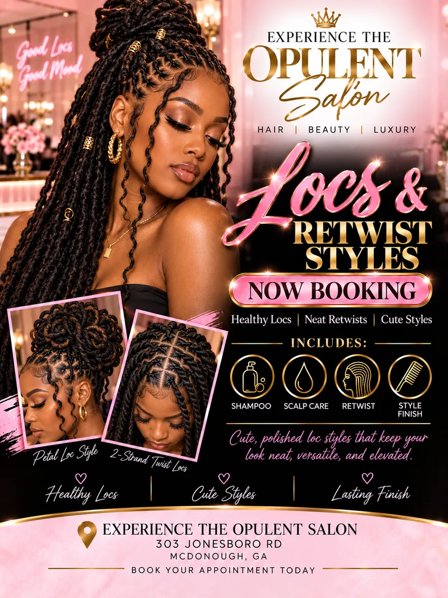 Locs and Retwist Styles flyer